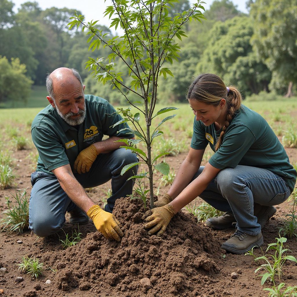 Zoo staff working on habitat restoration project